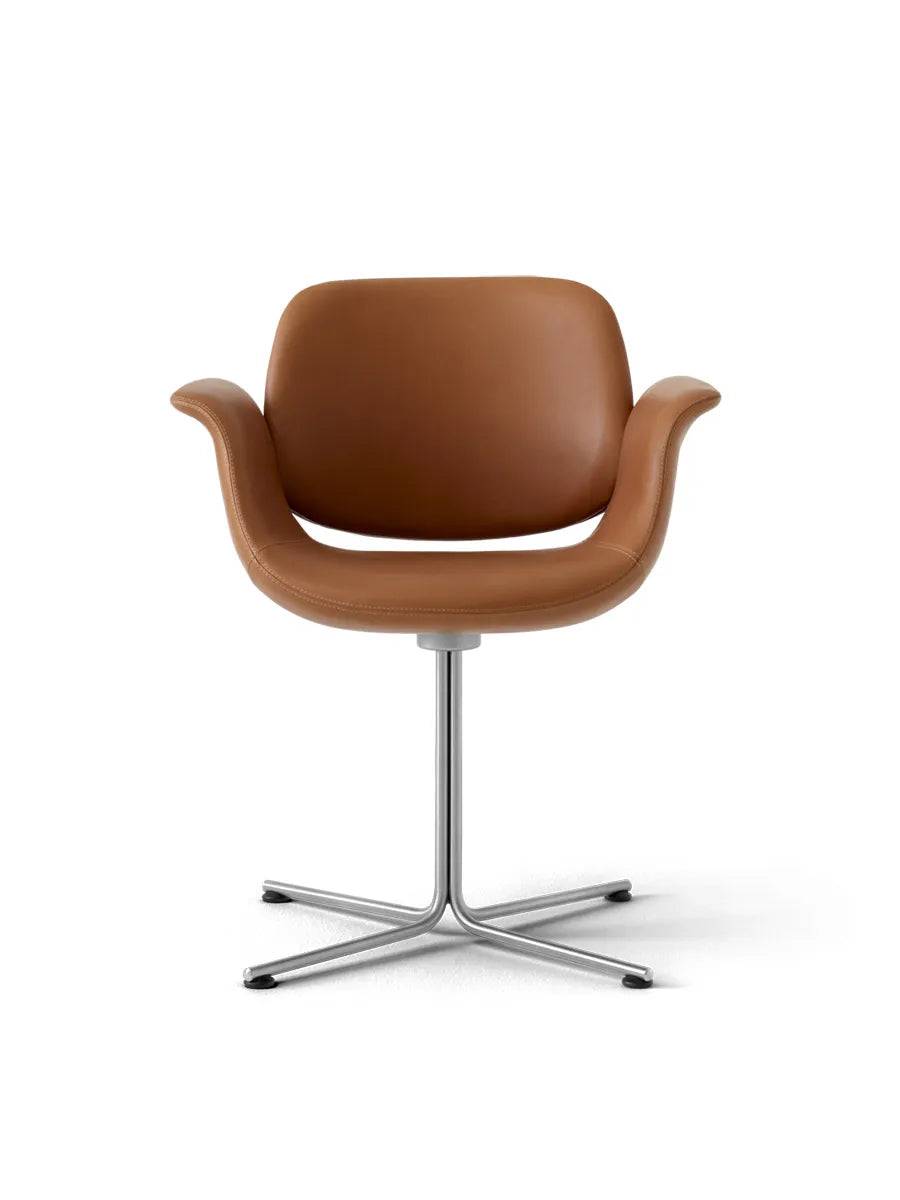Flamingo Chair fra Erik Jørgensen Stofgruppe 4 / Børstet rustfrit stål / Fast understel - Jacobsen Plus