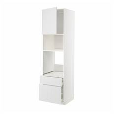 METOD / MAXIMERA högskåp f ugn/mikro m dörr/2 lådor, vit/Stensund vit, 60x60x220 cm