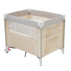 OSJ Folding Playpen Circle Baby Nap Mat with Carry Bag and Mattress Present Birthday Celebration [Beige]