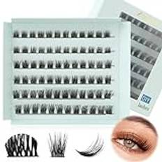 Falska Ögonfransar D Curl Cluster Lashes Eyelashes Individual 10mm 12mm 14mm Lashes Individual Cluster Thin Band Fluffy Lash Individuals DIY Ögonfransförlängningar at Home by Obeyalash (DL01)