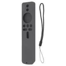 Silicone Protective Cover for Xiaomi TV Stick 4K Anti Slip Remote Control Case with Lanyard Gray svart