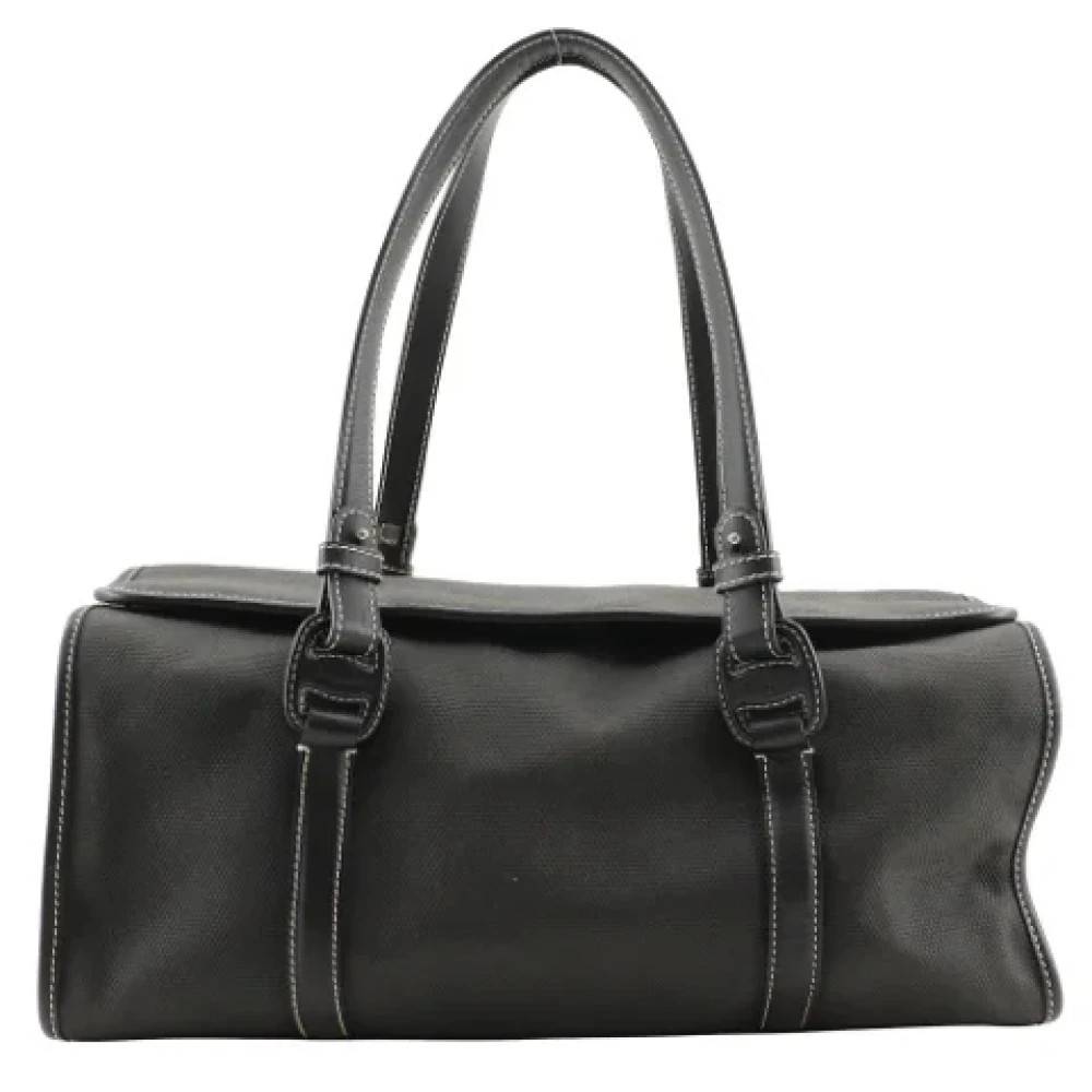 Salvatore Ferragamo Pre-owned Pre-owned canvas håndtasker - Vintage - Dame - Sort - ONE SIZE - Tyl