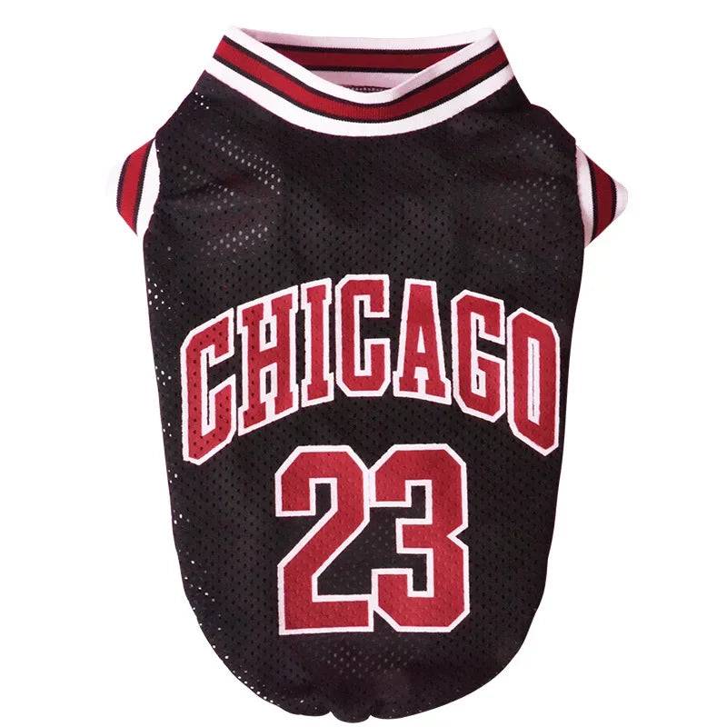Mesh Breathable Dog Basketball Jersey - Summer Sport T-Shirt for Small to Large Dogs - Black / L (L)