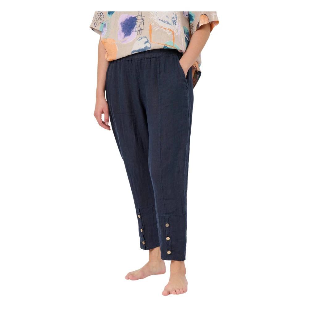 Pont Neuf Bonni Navy Linned Ballon Bukser - Bukser - Dame - Blå - XL - Linned