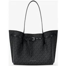 MK Emilia Large Signature Logo Tote Bag - Black - Michael Kors - ONE SIZE