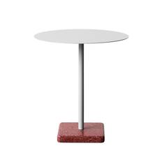 HAY Terrazzo Cafébord - Rundt - Red Base - Light Grey Top