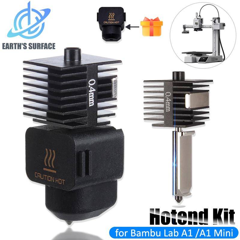 Hotend-kit för Bambu Lab A1/A1 Mini Snabbhastighets Hot End-montering 0.2/0.4/0.6/0.8mm Härdat stålmunstycke 3D-skrivardelar