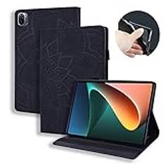 Succtopy Fodral för Xiaomi Mi Pad 5/Mi Pad 5 Pro 11 tum 2021, folio flip PU-läder fodral stativfunktion plånbok fodral surfplatta skyddsfodral Xiaomi Mi Pad 5 Pro, mandala svart