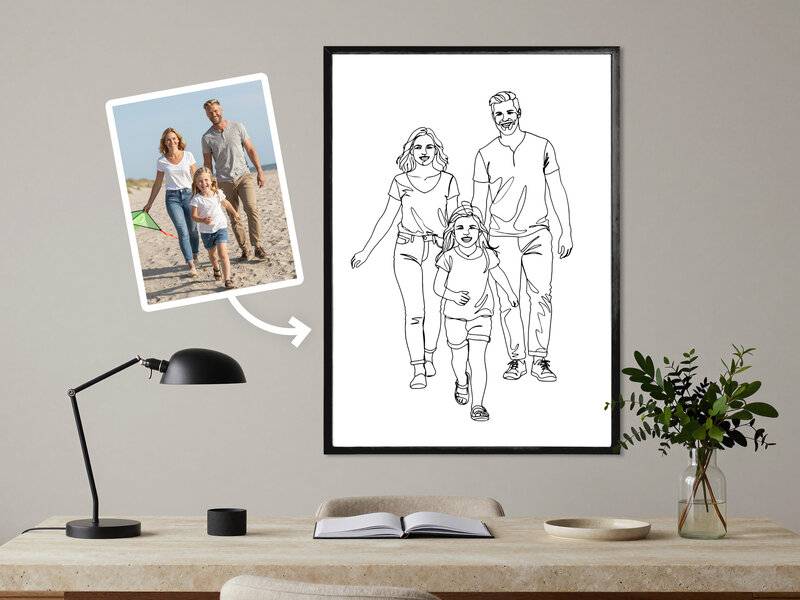 Personlig poster med line art