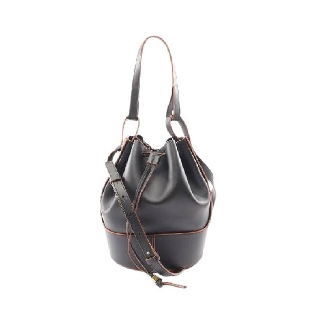 Loewe Pre-owned Pre-owned Balloon Taske Medium Læder 2way Skuldertaske - Vintage - Dame - Sort - ONE SIZE - Uld