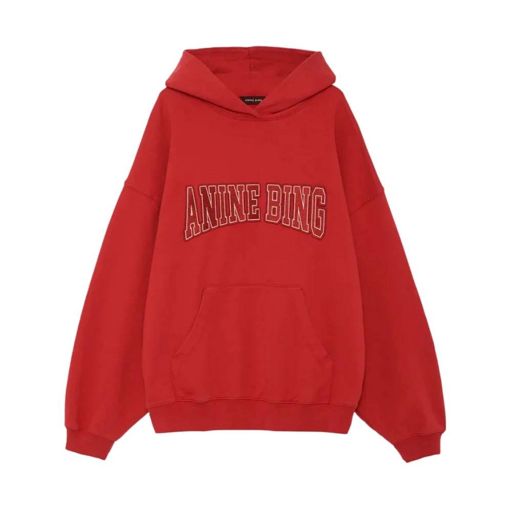 Anine Bing Harvey Hoodie - Sweatshirts - Dame - Rød - XS - Bomuld