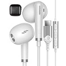 USB C-hörlurar för iPhone 16 15 Pro Max Samsung S24 Ultra A54 A34 A35 A55 S23 FE, USB C-hörlurar med mikrofon in-ear hörlurar med kabel hörlurar USB typ C-hörlurar för Mi 14 Pixel 9 Pro POCO X6 Pro