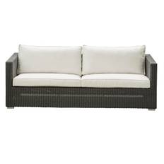 CANE-LINE CHESTER SOFA 3/PERS INKL. HVID HYNDER - GRAPHITE 197