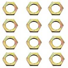 Hexagonmuttrar, 12 x 1 x 7 mm zinkpläterade fina gängor hexfästen, reparation hårdvara för badrumsmöbler lampor, paket med 12