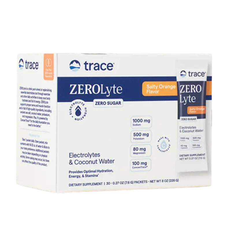 ZEROLyte Electrolyte Drink Mix Salty Orange 30 packets Trace Minerals