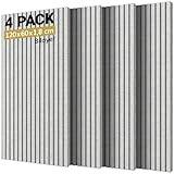 TONOR 4-pack ljudisolerande akustiska paneler i två lager, stora självhäftande, 120x60x1.8cm vidhäftande akustikpaneler, stora ljuddämpande akustiska plattor för dämpning av eko,Grå