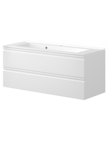 Komplet badmiljø i MDF og keramik H51 x B120,5 cm - Mat hvid
