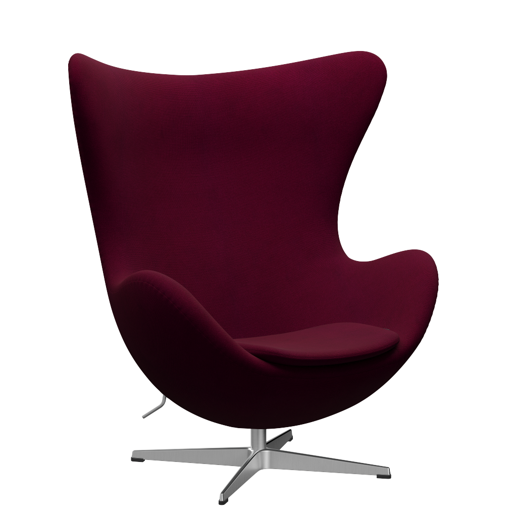 3316 Ægget loungestol, stel i børstet aluminium af Arne Jacobsen Hallingdal - 563 Dark Rose - Jacobsen Plus