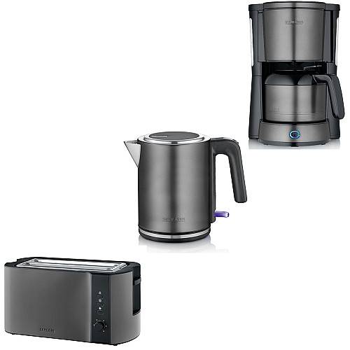 Severin - Kaffebryggare 8 koppar + Brödrost + Vattenkokare - Inox