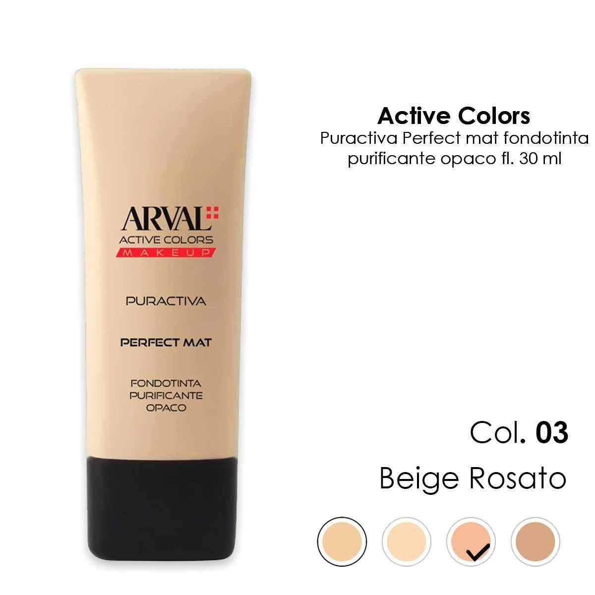 Arval Puractiva Perfect Mat N.03 Beige Rosato 30ml — Fondotinta