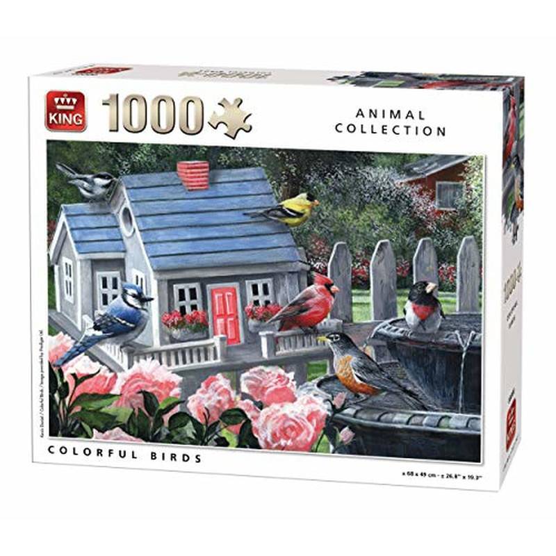 King kng05390Tiere bunt Vögel Puzzle (1000Teile)