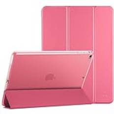 ProCase Smart fodral för iPad 9.7/iPad 6:e/5:e gen, iPad Air 2/iPad Air 1 (modell: A1893 A1954 A1822 A1823 A1566 A1567 A1474 A1475 A1476) smalt mjukt TPU-fodral med genomskinlig baksida – melonrosa