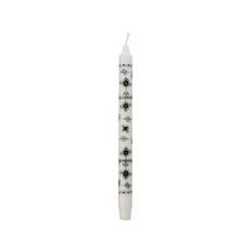 Kunstindustrien Musselmalet Stagelys - 4 stk. - H 30 x Ø 2,2 cm - Stearin - Musselmalet sort