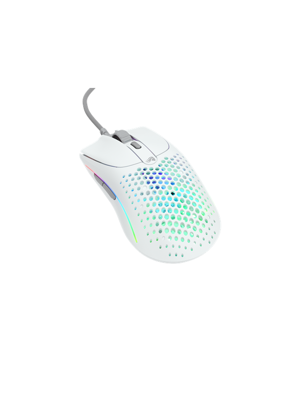 Glorious Model O 2 - Matte White - Gaming Mus - Optisk - 6 knapper - Hvid med RGB-LED lys