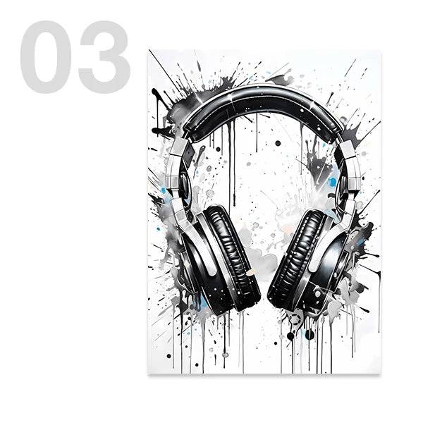 Poster med gamingmotiv i svartvitt - 3 / 13x18cm