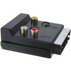 Scart to 3 rca jack s video av tv-omvandlare med in/ut 20 stift scart to 3 rca s-video audio video adapter kabel anslutningskontakt