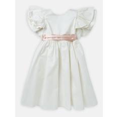 Angel & Rocket Angel & Rocket White/Pink Taffeta Ruffle Bow Sylvie Dress - 9 Years (134cm)