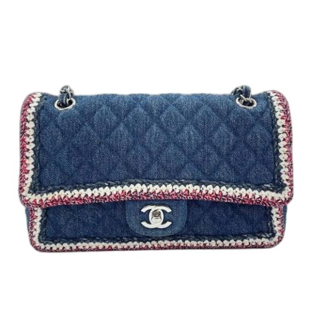 Chanel Vintage Pre-owned Matelasse Skuldertaske - Vintage - Dame - Blå - ONE SIZE - Uld