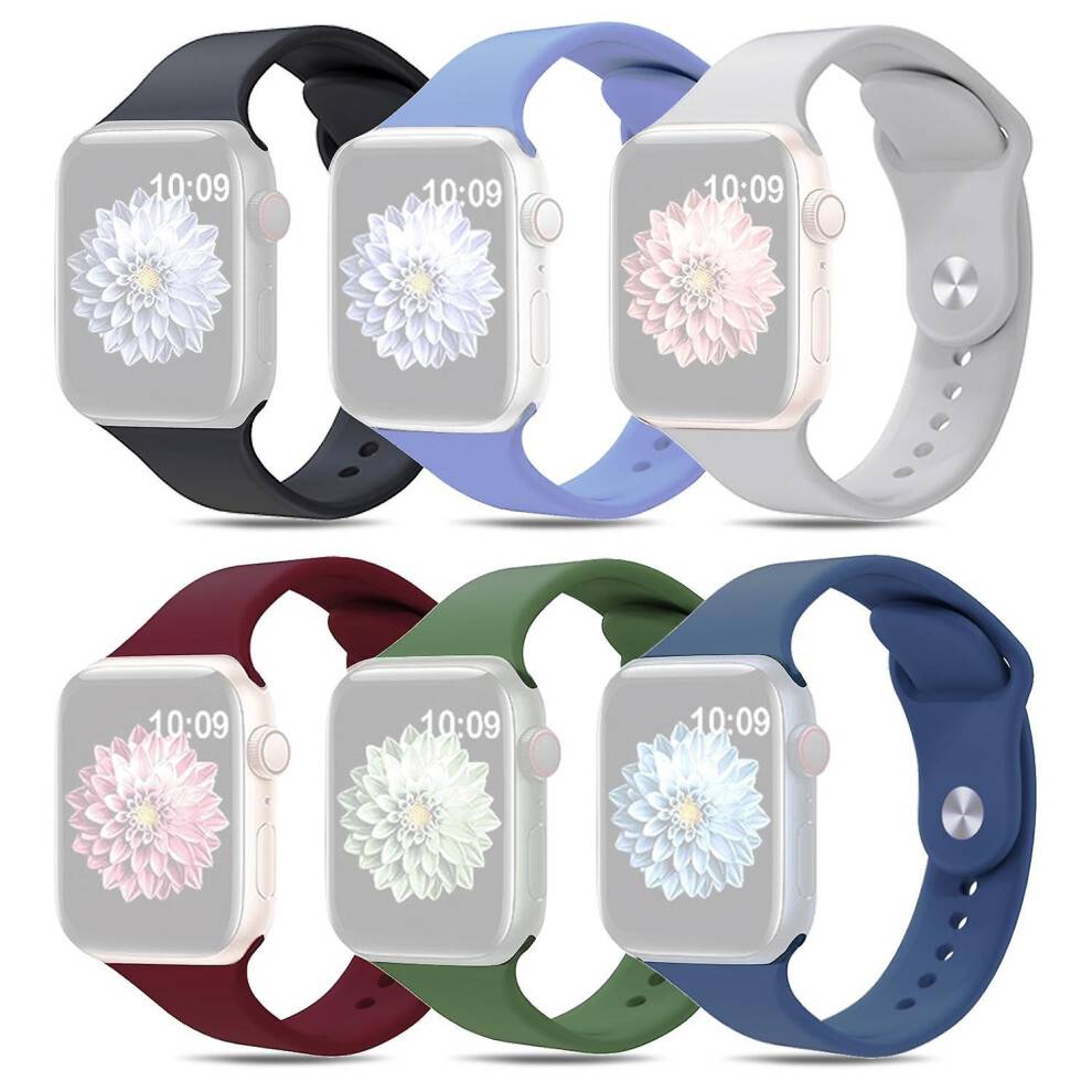 (Style C Apple Watch Ultra 49mm, Multicolor) For Apple Watch Ultra 49mm/8/7 45mm/SE/6/5/4 44mm/ 3/2/1 40mm 6pcs AW Smart Watch Band Replacement