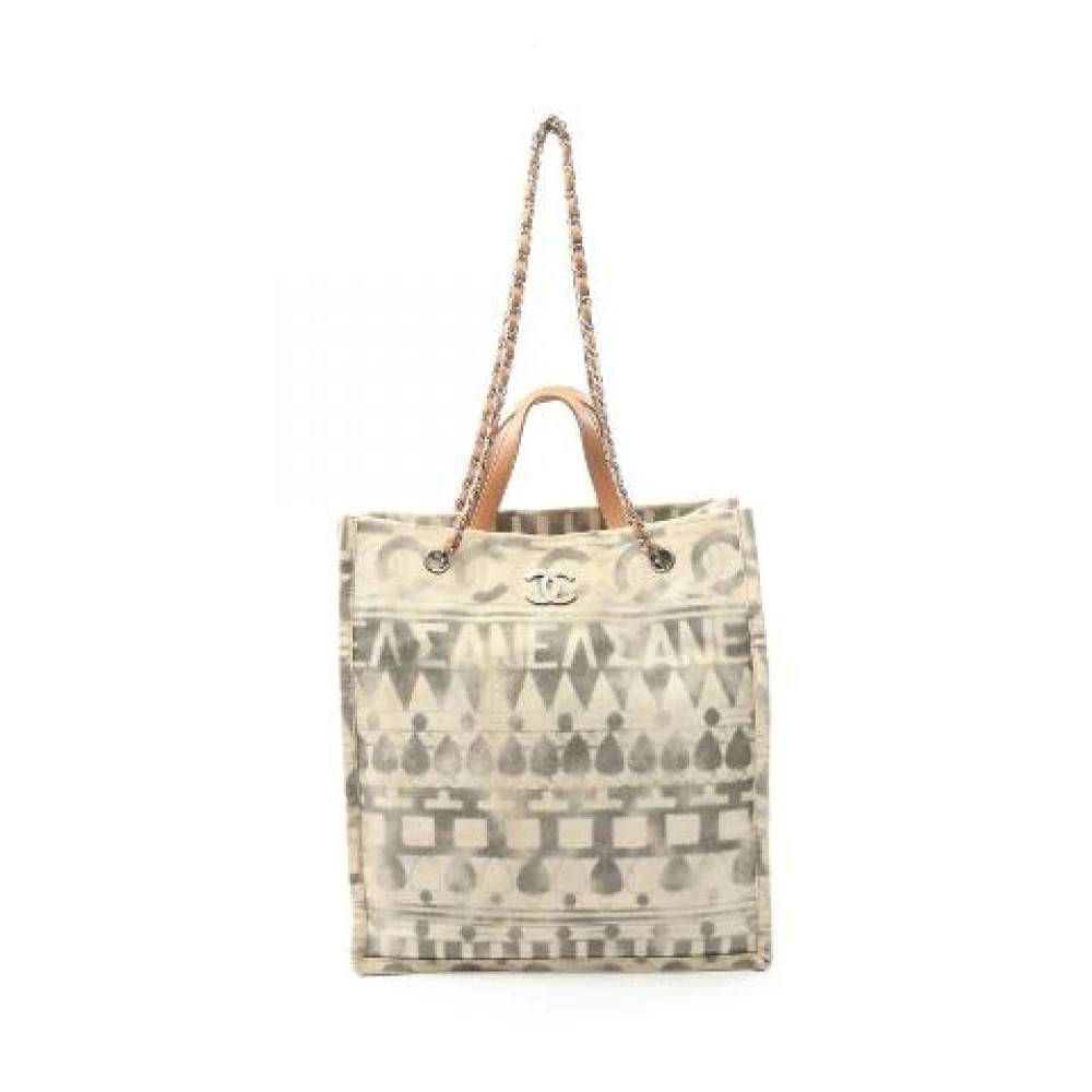 Chanel Vintage - Pre-owned Coco Mark Canvas Läder Tote Bag Vintage - Dam - ONE Size - Läder