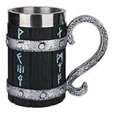 bssmmai Viking ölmugg i trä, handgjord träfat, ölmugg, rostfritt stål liner vintage ölmugg 600 ml, medeltida dryckesbägare för kaffe/drycker/juice för män