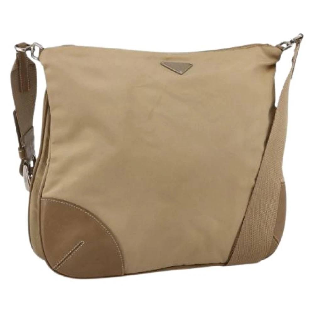 Prada Vintage Pre-owned Vintage Skuldertaske - Vintage - Dame - Beige - ONE SIZE - Uld