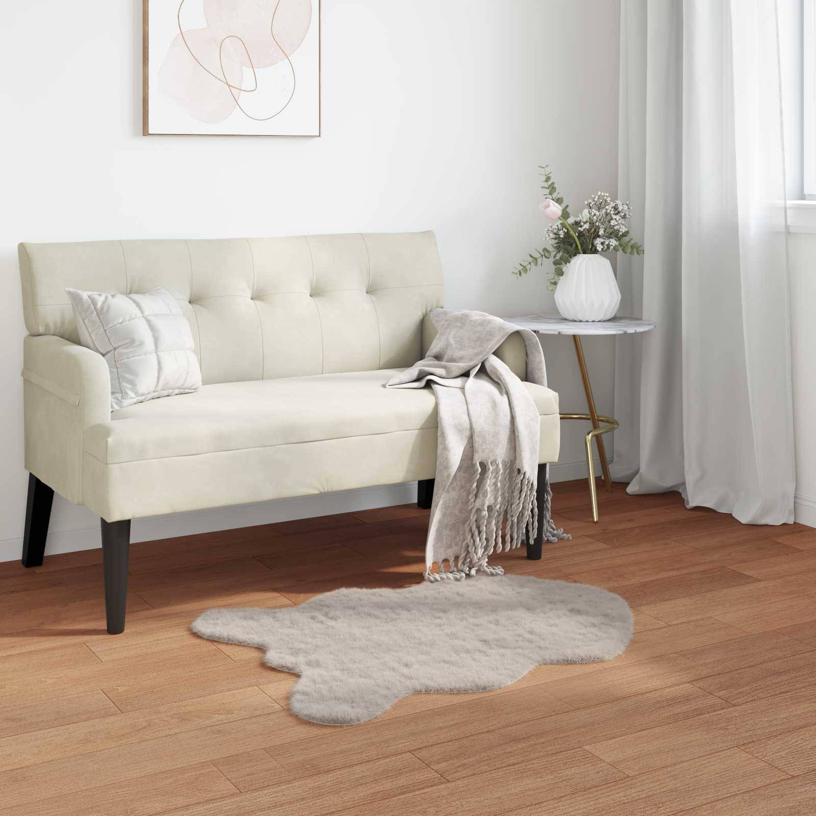 vidaXL Skridsikker tæppe af kunstig kaninpels OLITE Beige 50 x 80 cm