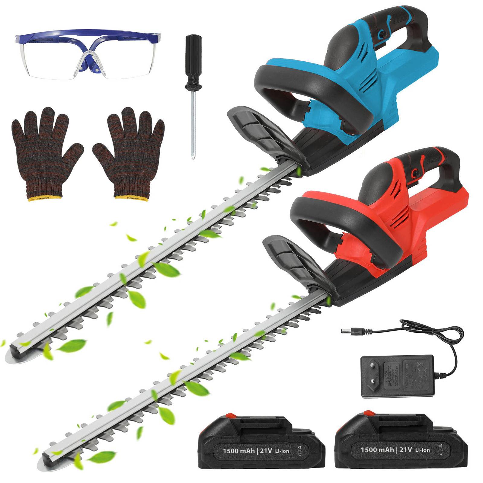 22 Inch Cordless Electric Hedge Trimmer 2000RPM Lawn Mower Garden Landscaping Hedge Pruner Trimmer Tool with 21V Battery