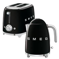 Smeg Frukostset Brödrost + Vattenkokare Svart - Övriga Köksmaskiner Lackerat Stål Svart - 204924+195727