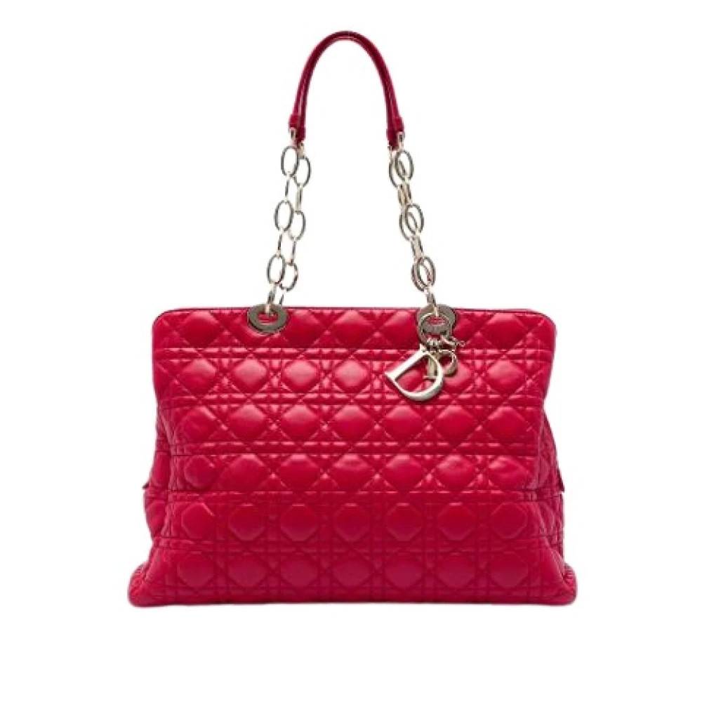 Dior Vintage Pre-owned Cannage Shopper Tote Bag - Vintage - Dame - Rød - ONE SIZE - Uld