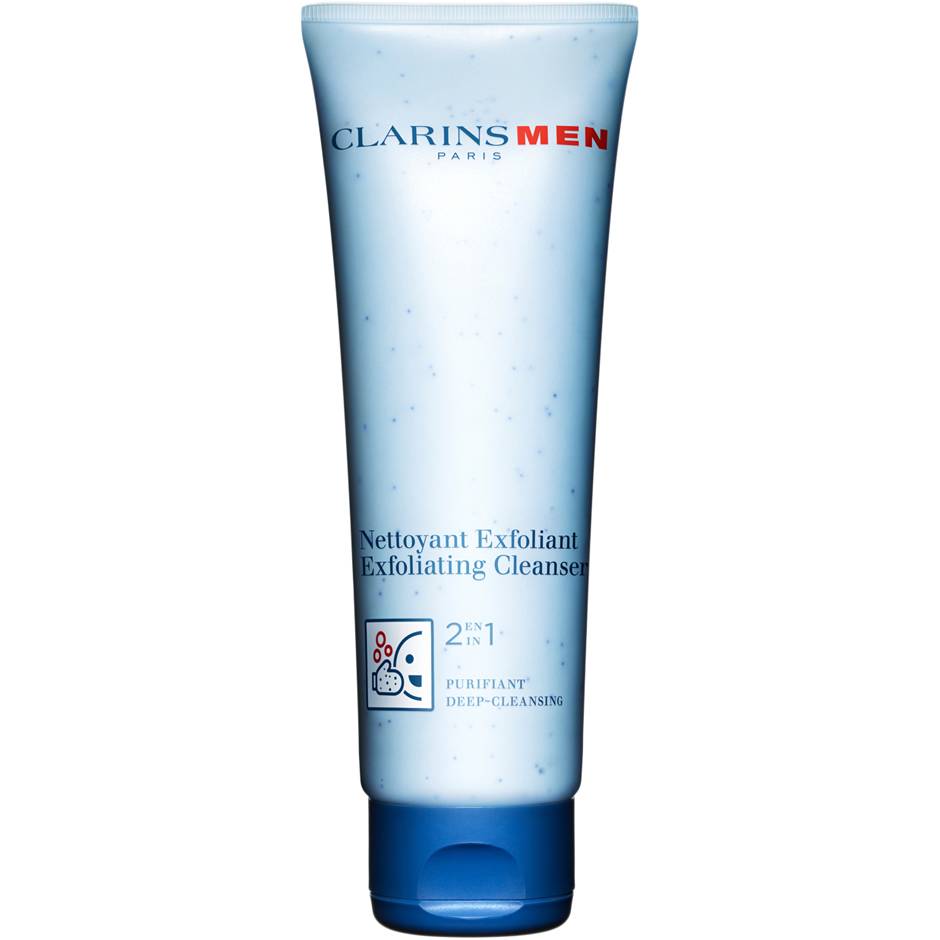 125ml, Clarins Clarins Men Wash Exfoliating Cleanser Retail 2-in-1 Purifiant Deep-Cleansing