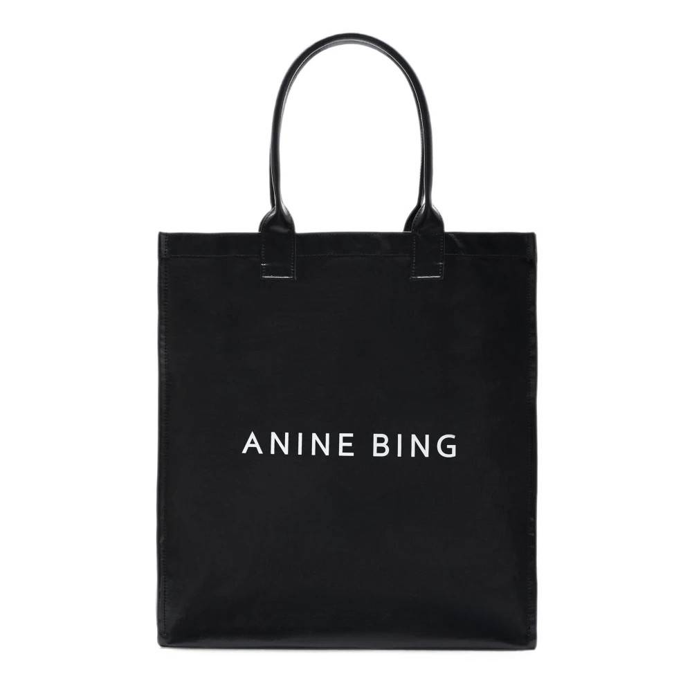 Anine Bing Polyurethanbelagt lærredstaske - Tasker - unisex - Sort - ONE SIZE -