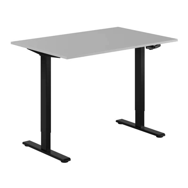 Up & Down Eco skrivbord höj/sänkbart vev - flera storlekar/färgval (120x80 cm, Svart, Grå)