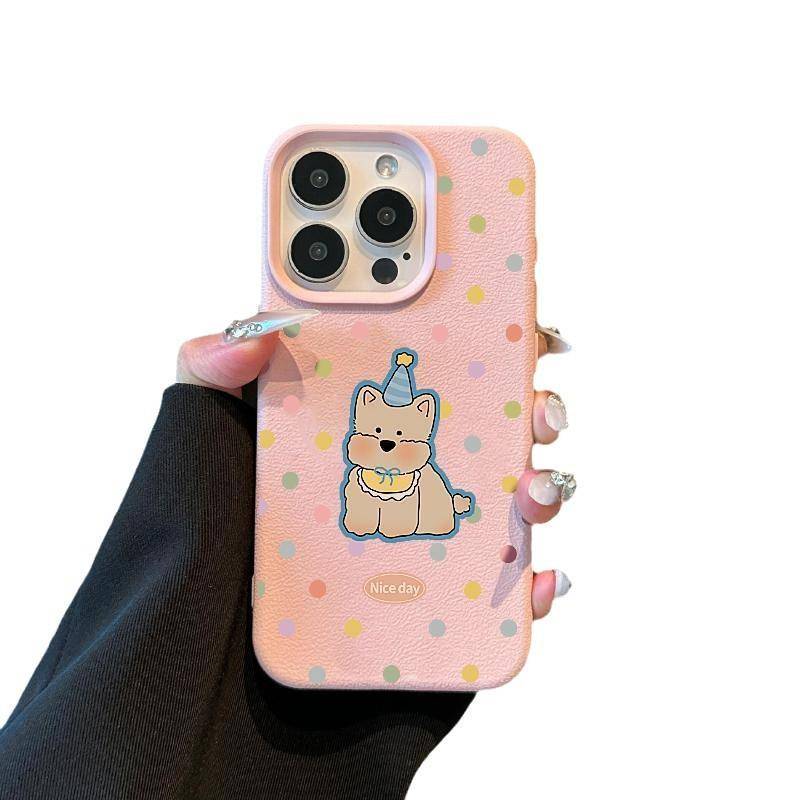 Tecknad Valp Litchimönster Lämpligt för Apple 15 Promax Mobilskal 16 Heltäckande IPhone 14/13 Mini Kvinnor Apple XS
