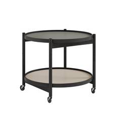 Bølling Tray Table 60 cm - Black Lacquered Oak/Stone