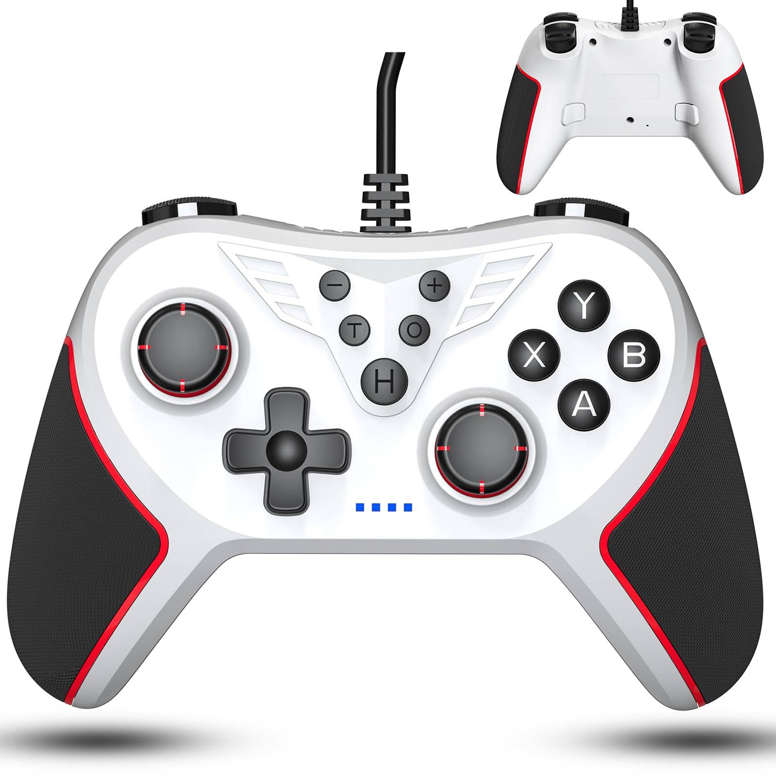 Elnicec Switch-kontroller Trådbunden med Bakknappar Ny Switch-kontroller Makrofunktion Turbofunktion HD-vibration Ergonomisk USB-anslutningskabel