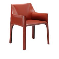 Cassina - 413 Cab, Sadelläder China Red - Matstolar - Mario Bellini - Röd - Läder/Metall