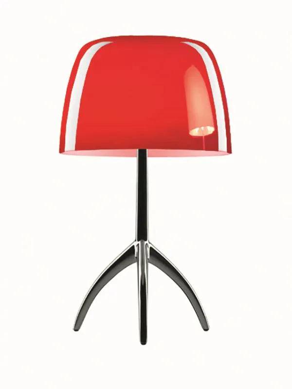 Lumiere Bordlampe fra Foscarini Champagne stel / Cherry red / Small m. on-off kontakt - Jacobsen Plus