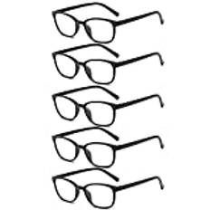Suertree Läsglasögon herr 5-pack synhjälp gångjärn ögonutseende glasögon läshjälp kvinnor svart bekväm läsare + 4,0
