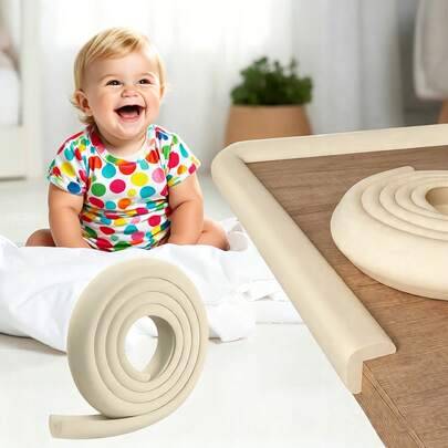 2 st babyhörn- och kantskydd i NBR-skum, mjuka möbelkantskyddslister för bord, skåp, hyllor och bänkskivor - Multifärgad (svart,kaffebrunt,Elfenbensvit)